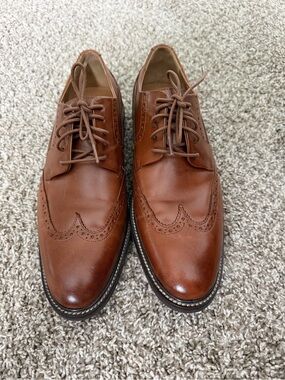 Cole Haan Brown Leather Wingtip Derby Shoes